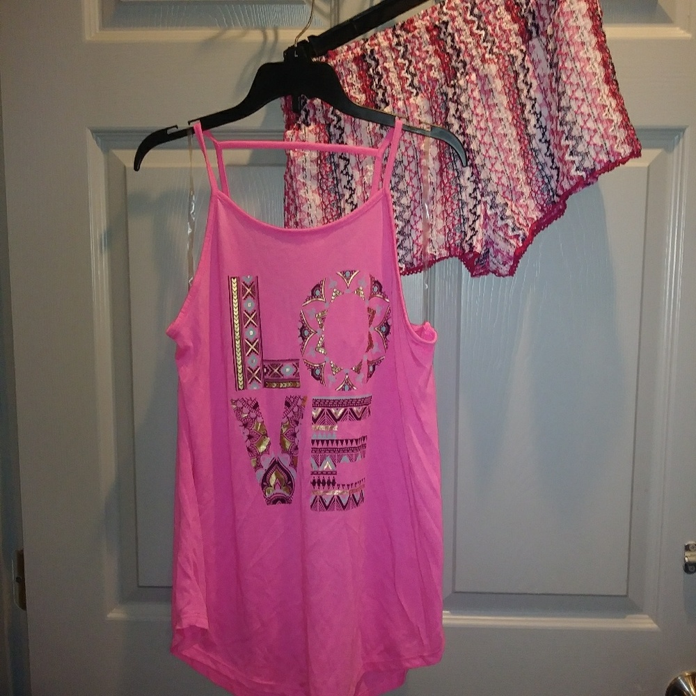 NWOT Super cute shorts and tank.